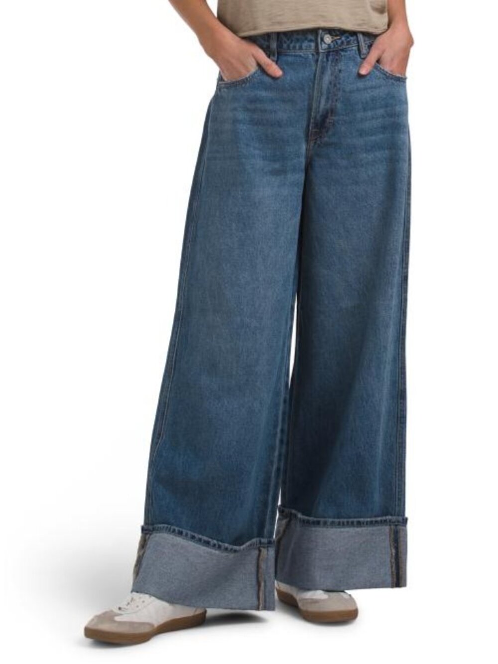 HIDDEN Classic Cuffed High Rise Oversized Wide Leg Jeans